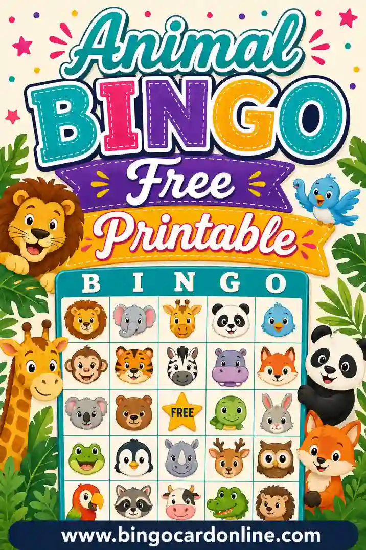 Animal Bingo: Free Printable Cards for Kids