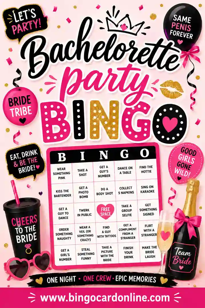 Bachelorette Party Bingo: Free Printable & Customizable