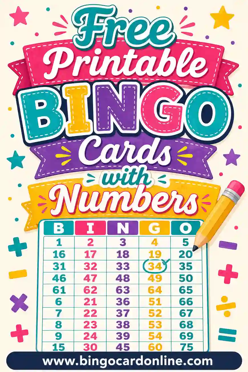 Free Printable Bingo Cards with Numbers (1-75 & 1-90)