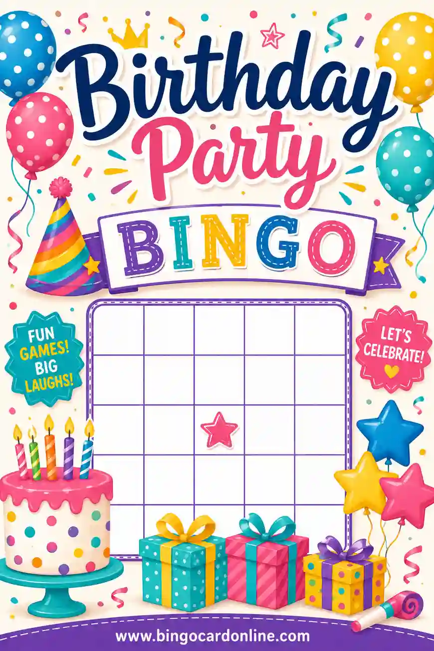 Birthday Party Bingo: Free Printable & Customizable