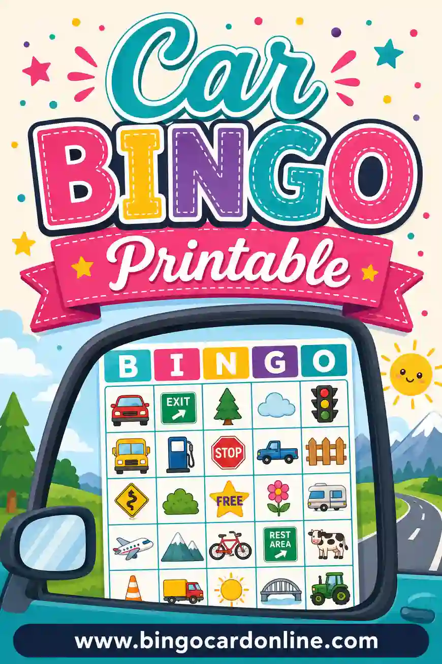 Car Bingo Printable: Free Road Trip Bingo Cards