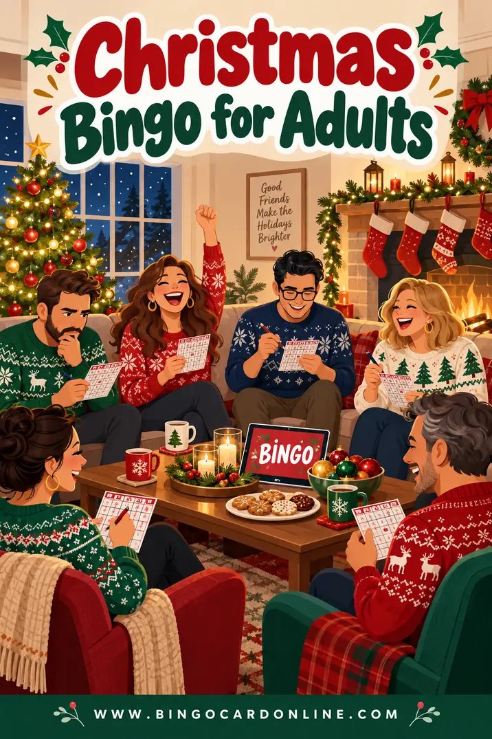 Christmas Bingo for Adults: Party Observation Lists, Round Formats, and Free Printable Cards