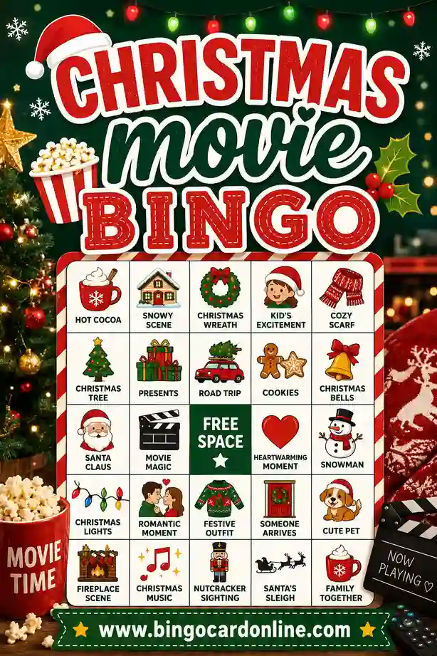 Christmas Movie Bingo: Free Printable Cards