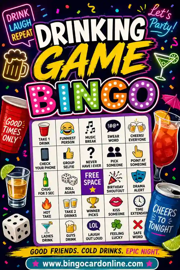 Drinking Game Bingo: Free Printable Party Cards