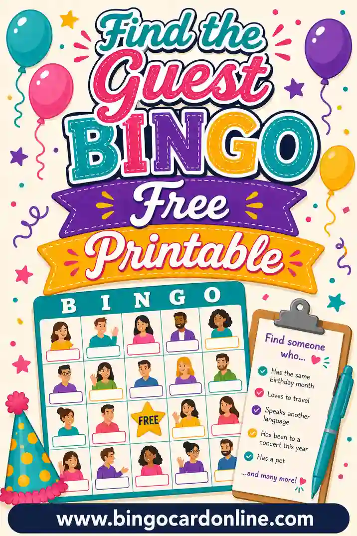 Find the Guest Bingo: Free Printable Party Game