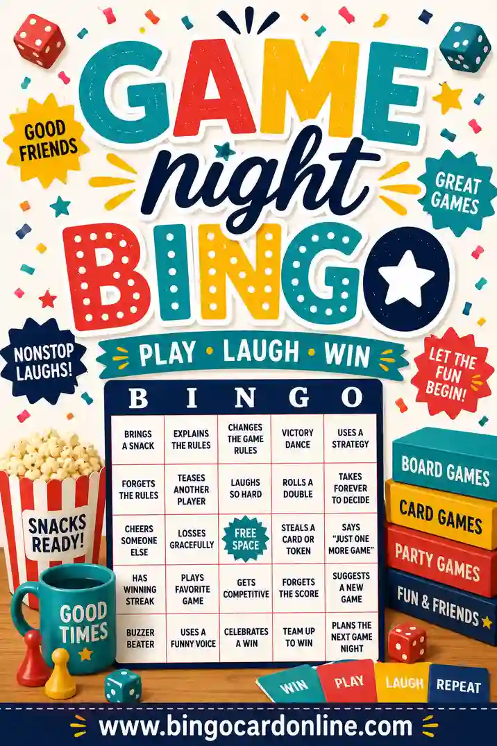 Game Night Bingo: Free Printable & Customizable