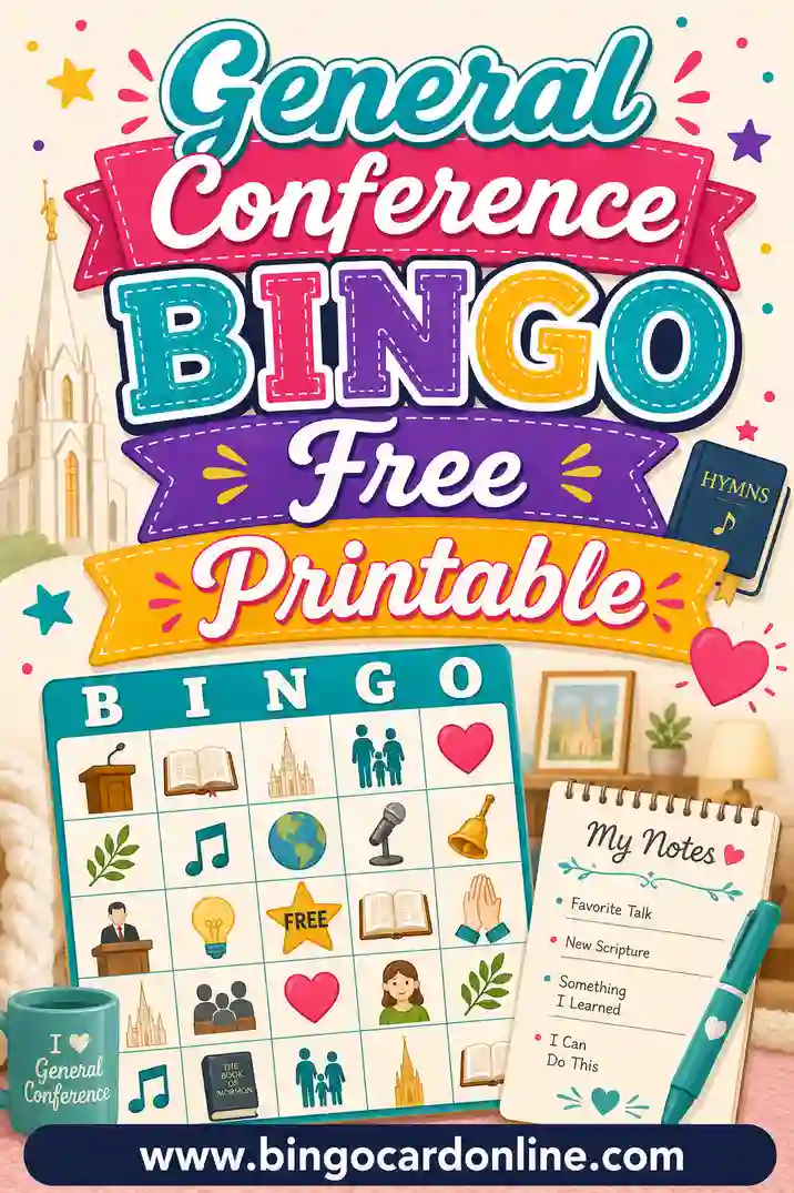 General Conference Bingo Free Printable: Kids Listening Game
