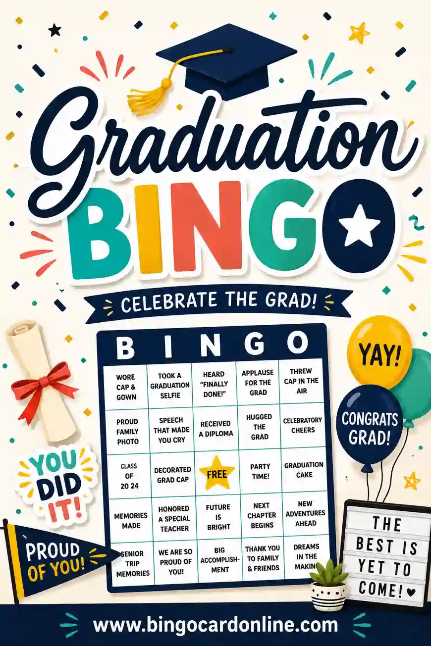 Graduation Bingo: Free Printable & Customizable