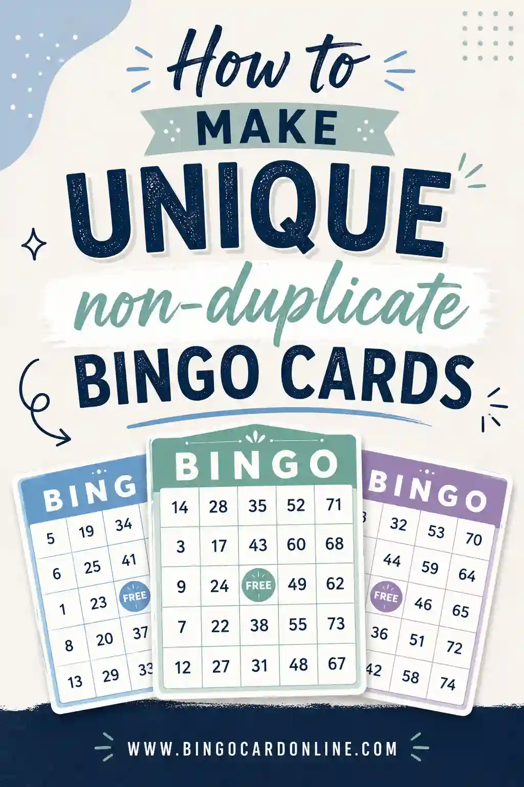 How to Make Unique, Non-Duplicate Bingo Cards