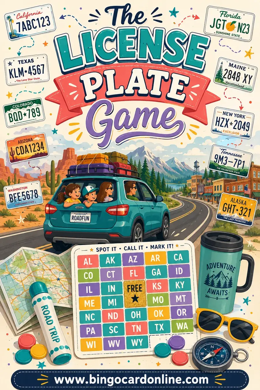 The License Plate Game: Free Printable 50-State Sheet