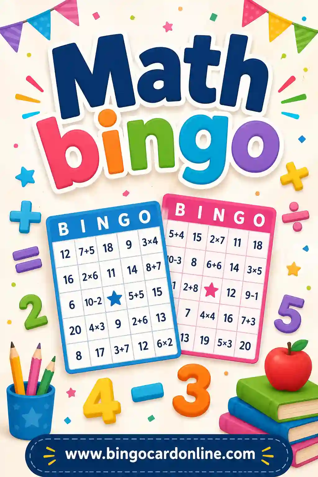 Math Bingo: Free Printable Cards for the Classroom