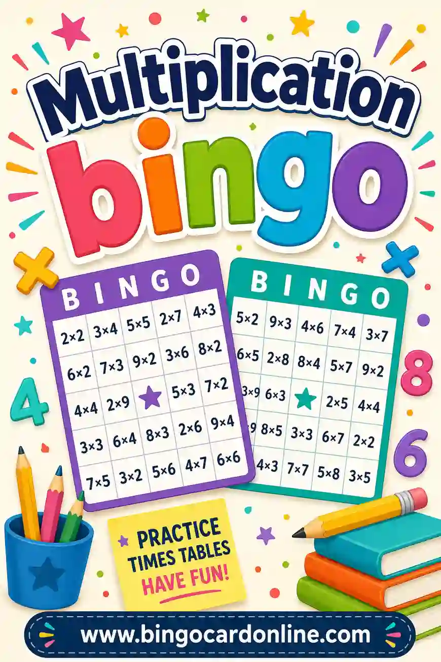 Multiplication Bingo: Free Printable Times Table Cards