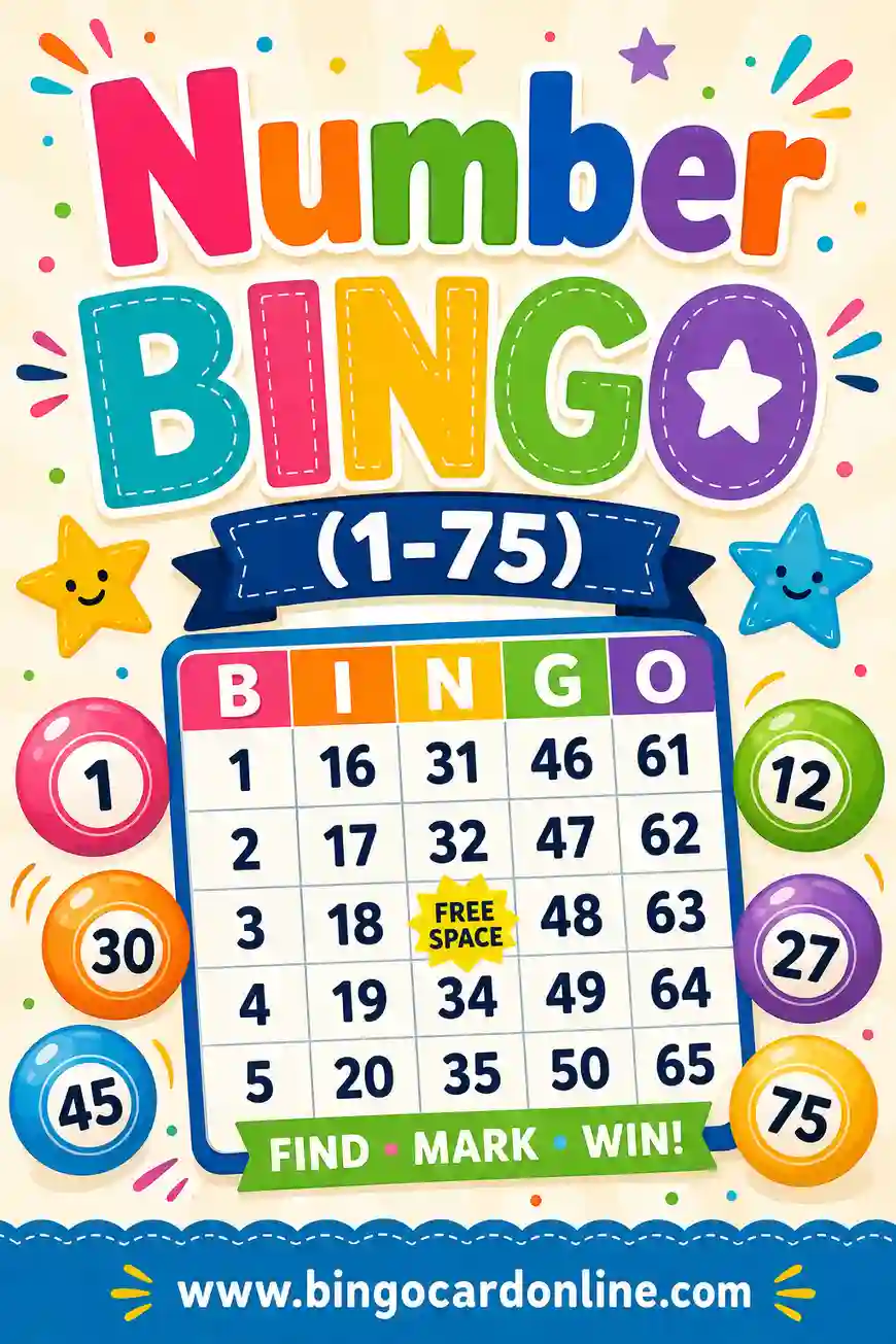 Number Bingo (1-75): Free Printable Cards & Caller List