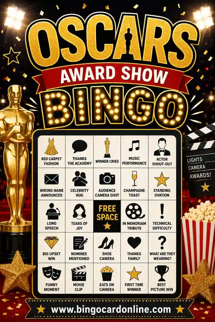 Oscars & Award Show Bingo: Free Printable Cards