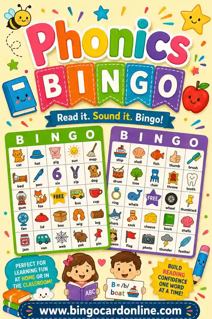 Phonics Bingo: Free Printable Cards for Reading Practice
