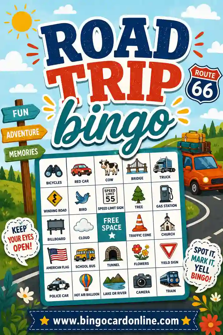 Road Trip Bingo: Free Printable Cards for Kids