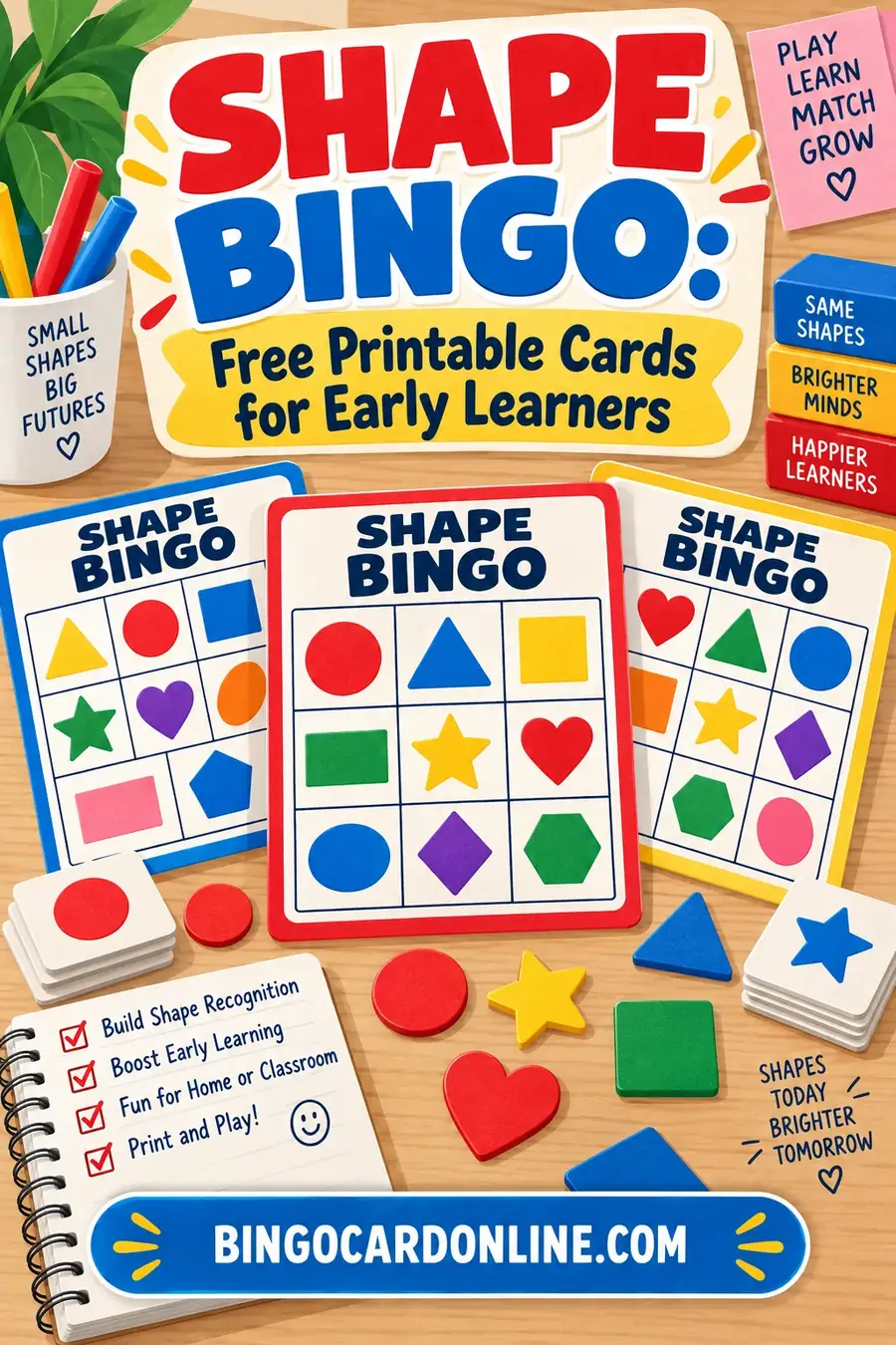 Shape Bingo: Free Printable Cards for Early Learners