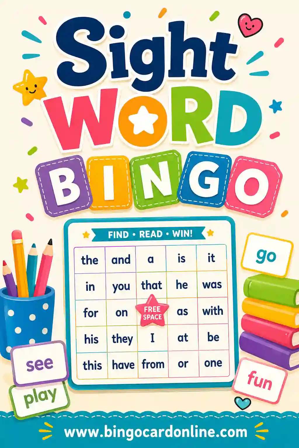 Sight Word Bingo: Free Printable & Customizable