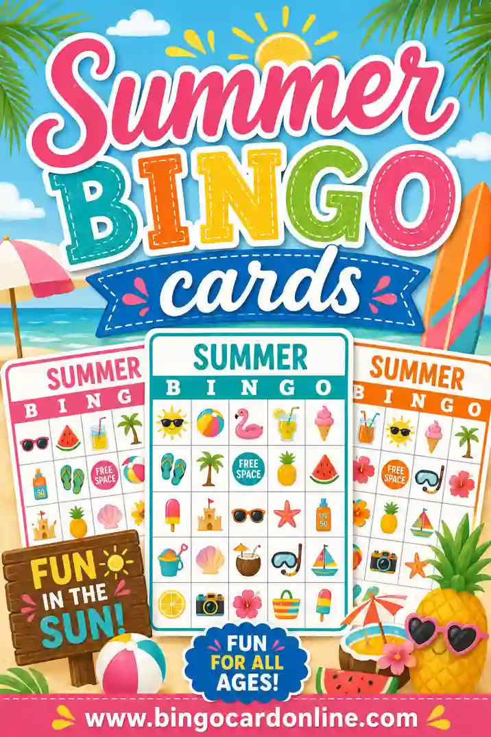 Summer Bingo Cards: Free Printable & Customizable