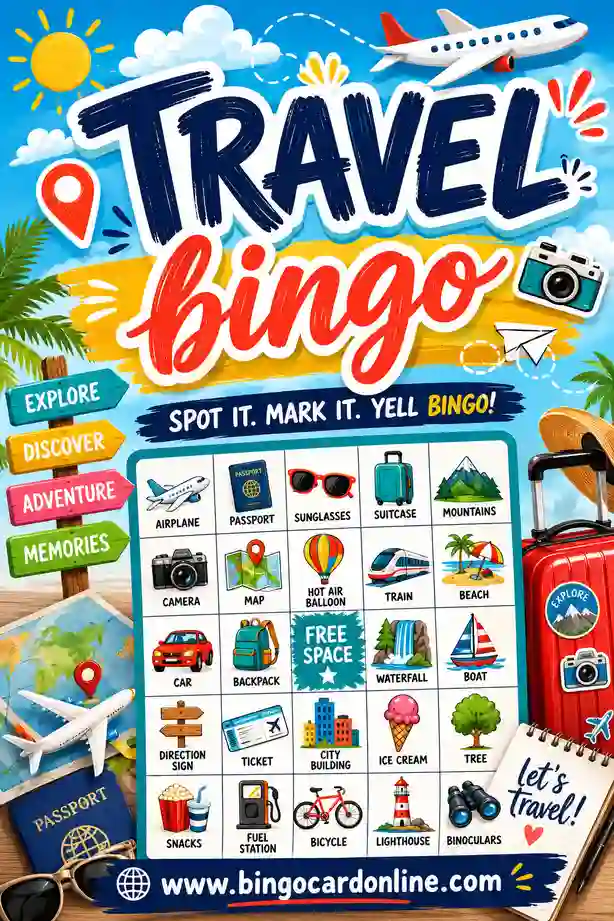 Travel Bingo: Free Printable Road Trip Cards